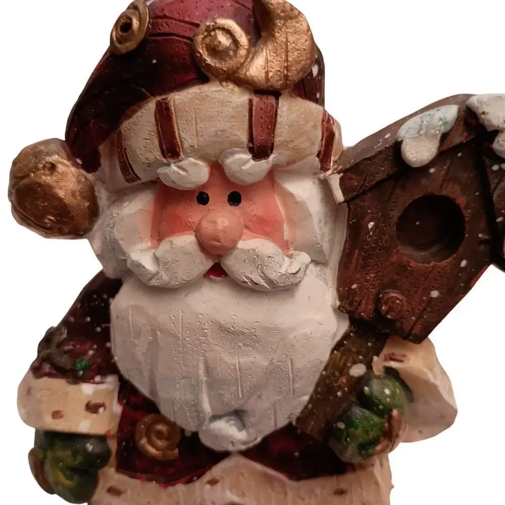 4 Old World Santas, Christmas Decorations, Resin, 1 Vintage Great Pre-owned Cond